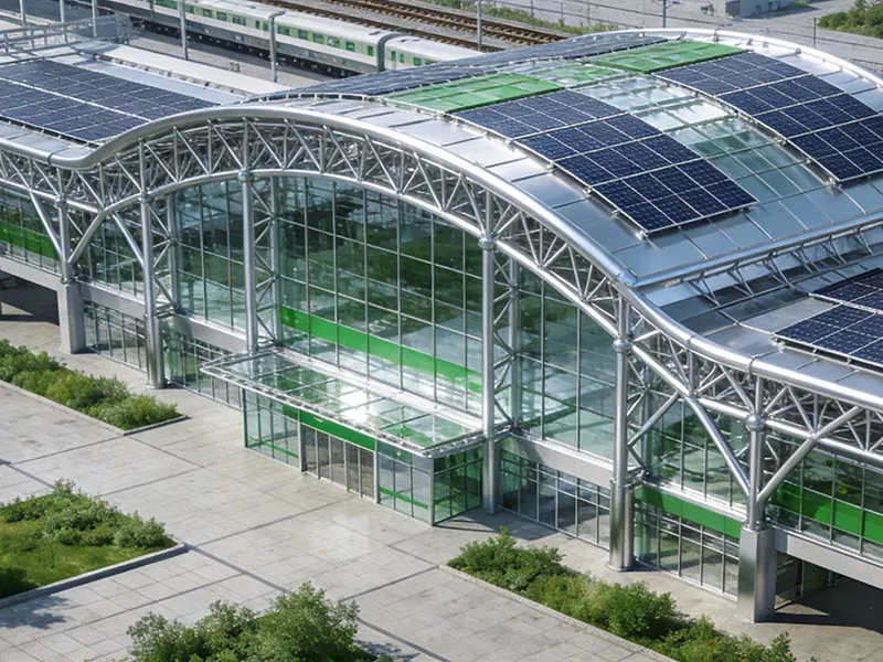 Miljövänlig stålkonstruktion järnvägsstation