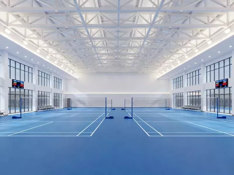 Badmintonhall inomhus Stålkonstruktion