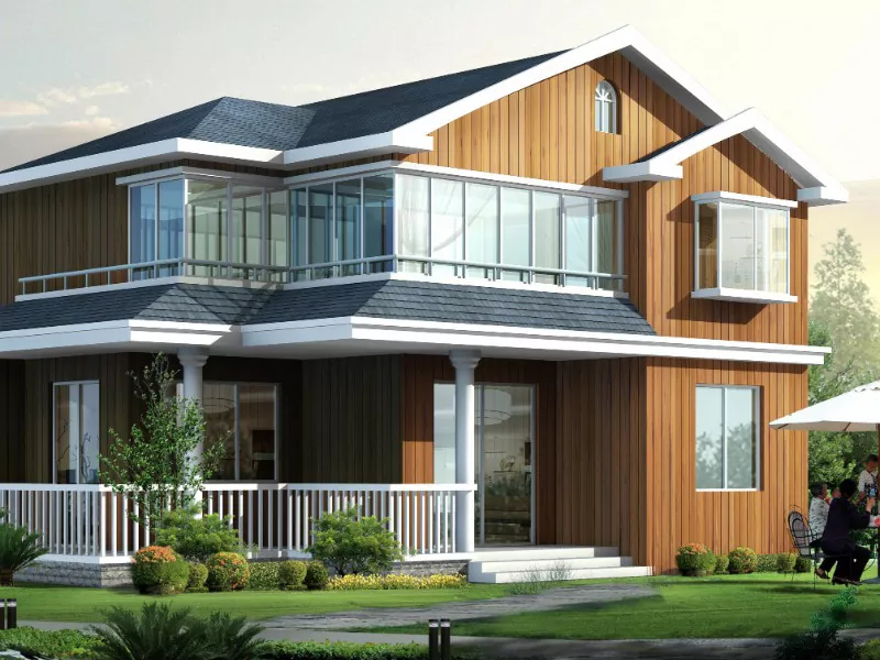 Lyxig och modern prefabricerad ljusmätare Prefab stålvilla