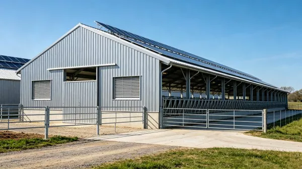 Stålram nötkreatur gårdskonstruktion