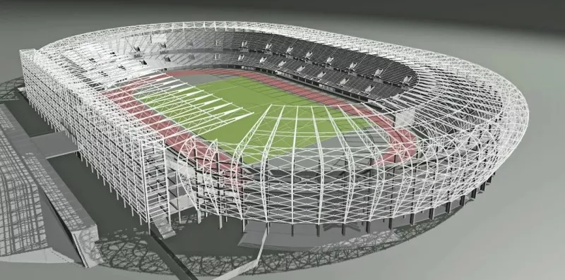 Stålkonstruktion utomhusstadion