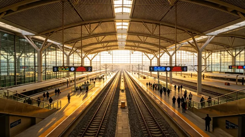 Stålstrukturerad höghastighetstågsnavstation