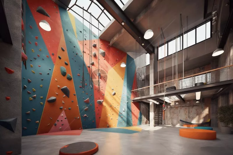 Stålstrukturerat inomhusklättringsgym